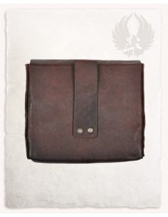 Bolso medieval en cuero modelo Gero, color marrón 2