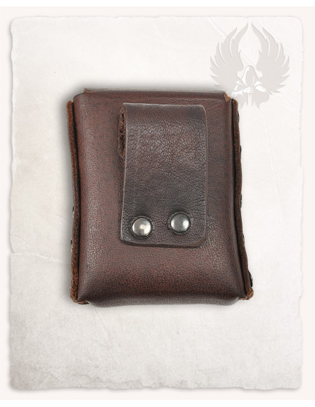 Middeleeuwse leren tas model Gero, bruin