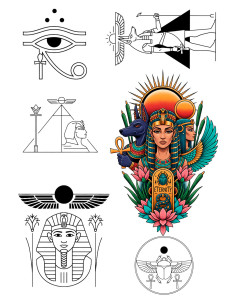 Tatuaje temporal Temática del antiguo Egipto