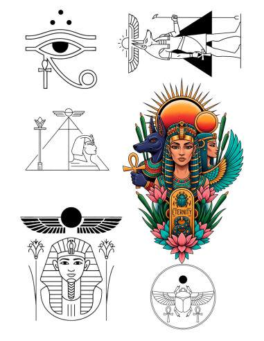 Tatuaje temporal Temática del antiguo Egipto