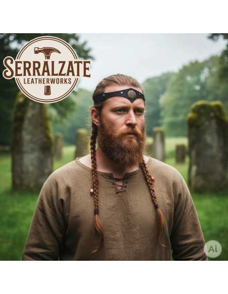 Keltische Tiara Storm in zwart leer