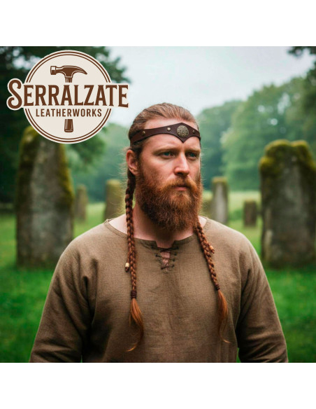 Keltische Tiara Storm in bruin leer