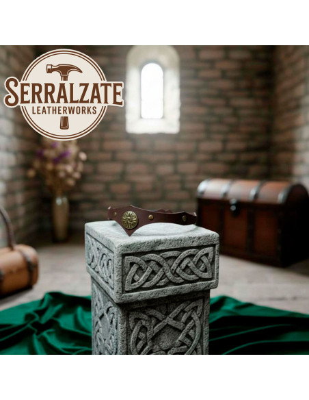 Keltische Tiara Storm in bruin leer