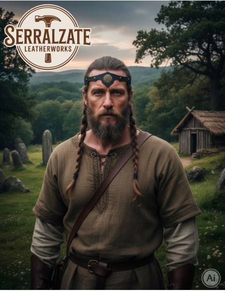 Keltische Tiara hemelstorm in zwart leer