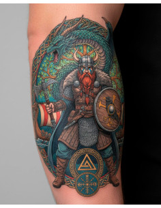 Temporäres Tattoo mit Wikinger-Thema, in Farbe 2