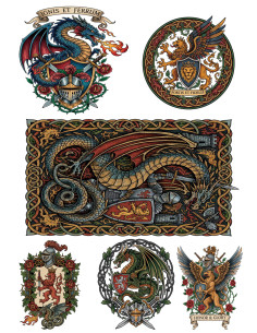 Tijdelijke tattoo Middeleeuws Thema, in kleur