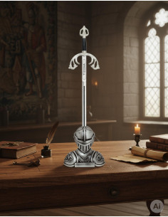 Medieval helm en briefopener Tizona del Cid supportpakket