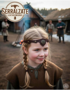 Diadema Vikinga-Celta ráfagas de viento en marrón