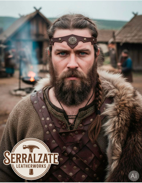 Viking-Celtic diadem med brune vindstød