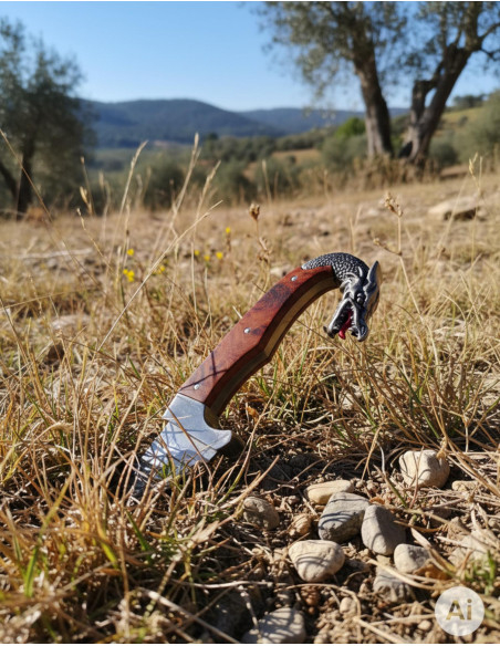 Falcata Drache mit Messer und Scheide