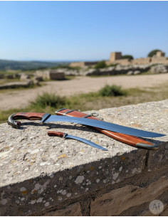 Falcata Dragón con cuchillo y vaina 2