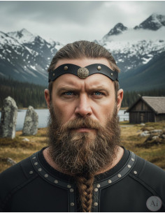 Vikinga tiara med keltiske knuder og havbølger i sort