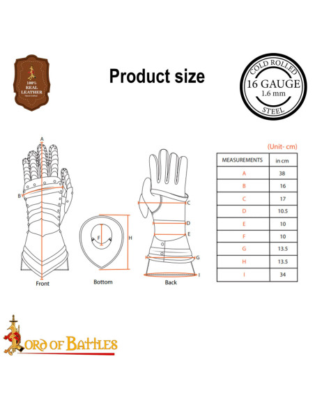 Cuirassierhandschoenen S. XVI-XVII,...