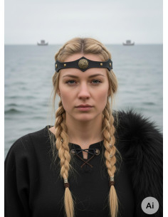 Tiara vikinga nudos celtas olas serenas en negro 2