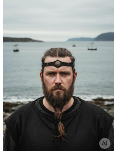 Tiara vikinga nudos celtas olas serenas en negro