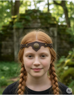 Viking-Celtische diadeem met kwaternair knoop in bruin 2