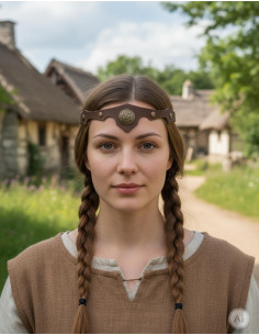 Viking-Celtic Tiara mit quaternärem Knoten in Braun