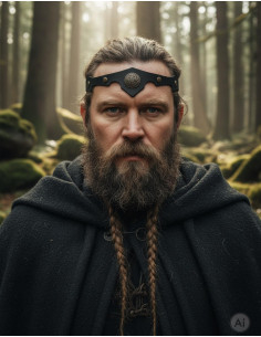 Tiara vikinga-celta nudo cuaternario en negro
