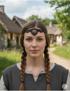 Viking-Celtische tiara met vierkanten knoop in zwart 2