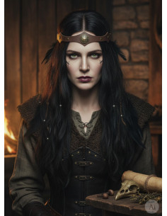 Tiara Vikinga fresno Yggdrasil en marrón