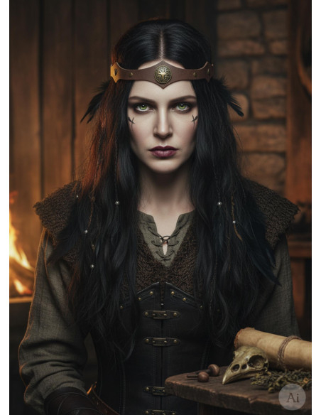 Tiara Vikinga fresno Yggdrasil en marrón