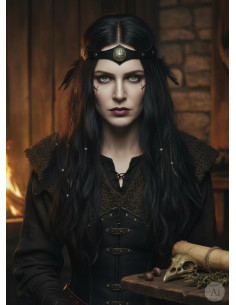 Tiara Vikinga fresno Yggdrasil en negro 2