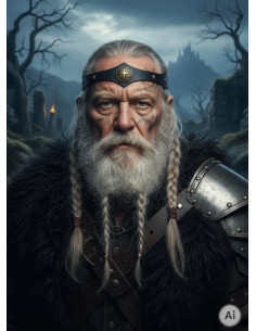 Tiara Vikinga fresno Yggdrasil en negro