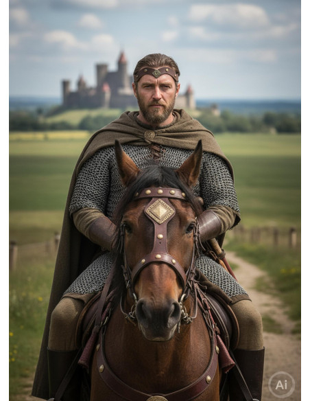 Tiara medieval Florian en marrón