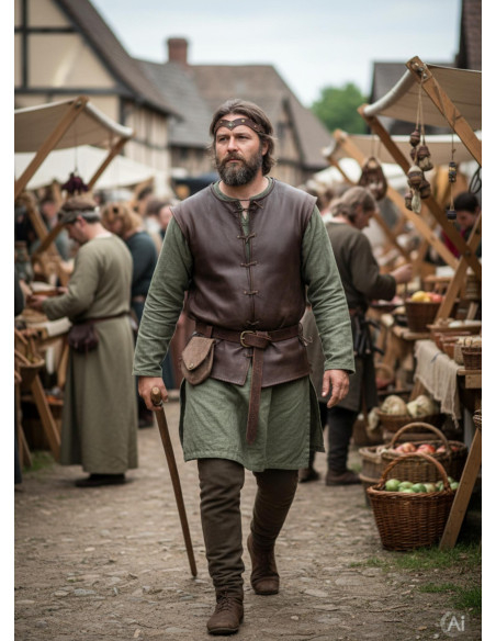 Mittelalterliche Tiara Florian in Braun