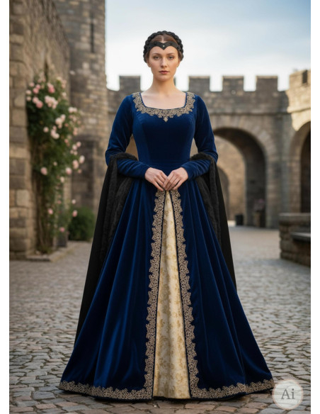 Medieval tiara Florian i sort