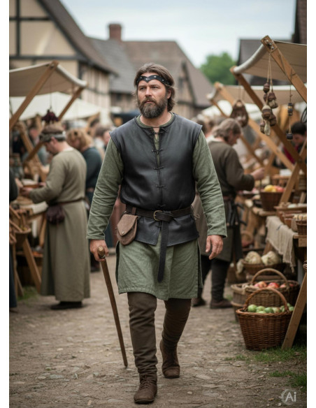 Middeleeuwse tiara Florian in zwart