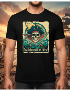 Zwarte piraten T-shirt voor heren Dead Men tell no tales