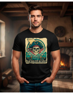 Zwarte piraten T-shirt voor heren Dead Men tell no tales 2