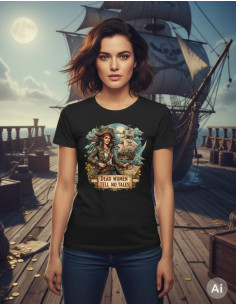 Zwarte piraten T-shirt voor vrouwen Dead Women tell no tales
