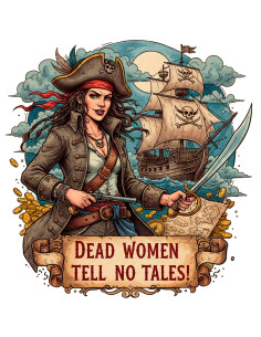 Zwarte piraten T-shirt voor vrouwen Dead Women tell no tales 2