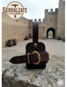 Tahalí de cinturón para dagas y cuchillos, marrón