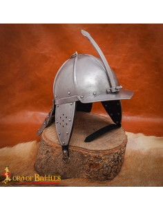 Mittelalterlicher Helm Zischägge Hummer-Schweif, Stahl...
