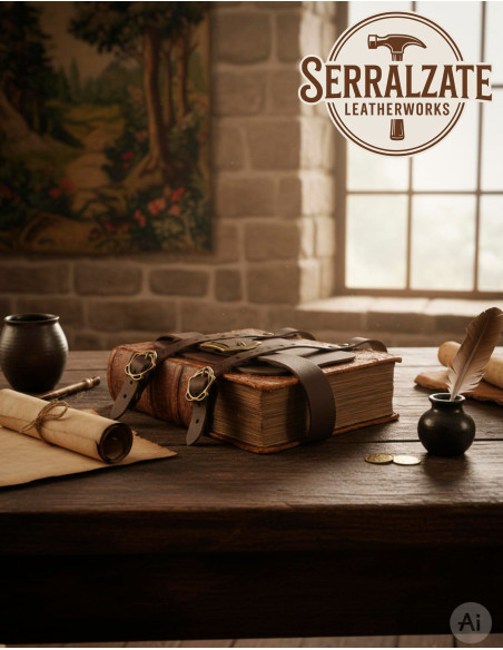 Tahalí medieval Porta Libros en cuero...