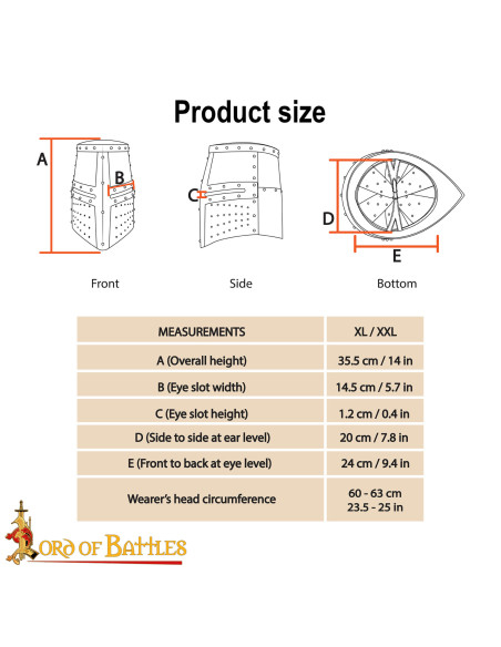 Gran Yelmo medieval de caballero...