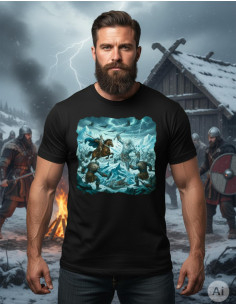 Zwarte heren T-shirt Odin vs. Jotnar