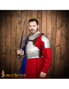 Coraza caballero medieval en acero y cuero 2