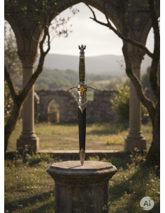 Templar Dagger met handvat van een krijger in harnas 2