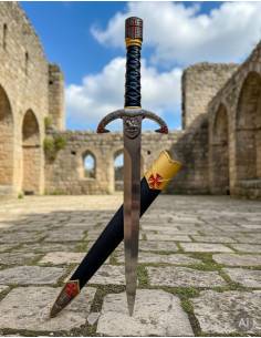 Templar Dagger met helmschop en krijgershoofd, twee kleuren