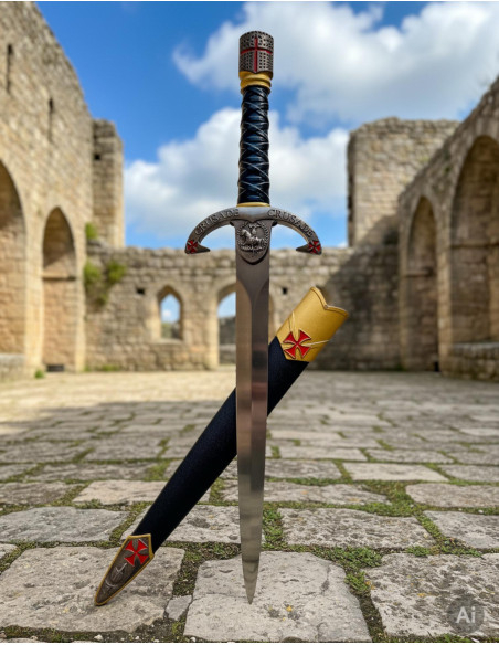 Templar dolk håndtag krigerhjelm, i...