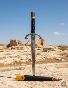 Templar Dagger met helmschop en krijgershoofd, twee kleuren 2