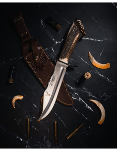 Jagdmesser Cudeman Bowie mit Hirschrosette