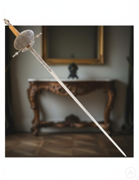 Florete de concha decorativo, niquelado