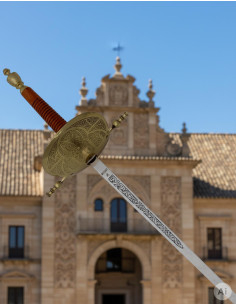Florete de concha decorativo, latonado envejecido