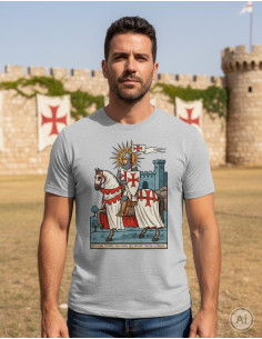 Herregrå meleret T-shirt med Templarkoncept 2