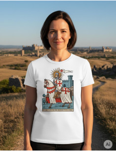 Witte dames Templaria-thema T-shirt